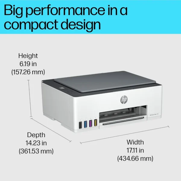 HP Smart Tank 580 All-in-One WiFi Colour Printer | 1 Extra Black Ink Bottle | 1+1 Year Extended Warranty on Registration| Up to 8000 Black & 6000 Colour Prints I Print,Scan & Copy for Office/Home